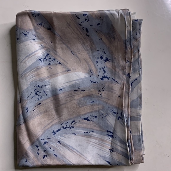 Vintage Adolfo silk neck scarf soft pastels brush stroke print - Picture 6 of 7